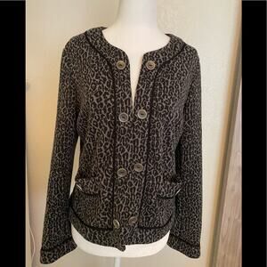 Russell Kemper cheetah print grande black jacket